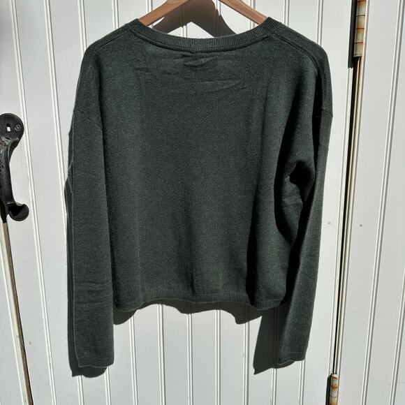 Lisa Yang Abby Cardigan Button V Neck 100% Cashmere Olive Green Size 0 XS NWT - Picture 5 of 16